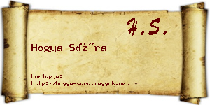 Hogya Sára névjegykártya